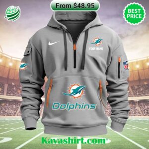 Miami Dolphins Nike Custom Half Zip Heavy Hoodie