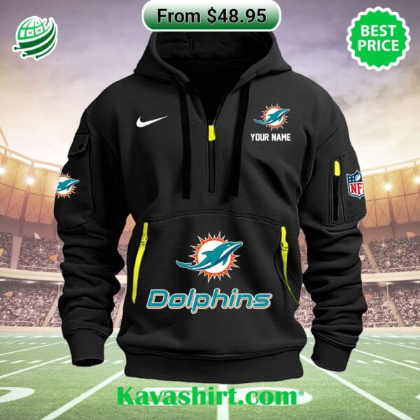 Miami Dolphins Nike Custom Half Zip Heavy Hoodie