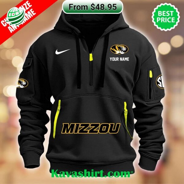 Missouri Tigers Custom Half Zip Heavy Hoodie