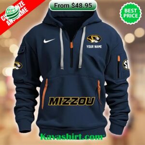 Missouri Tigers Custom Half Zip Heavy Hoodie
