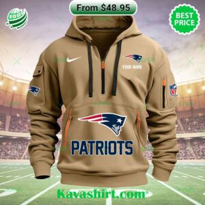 New England Patriots Nike Custom Half Zip Heavy Hoodie