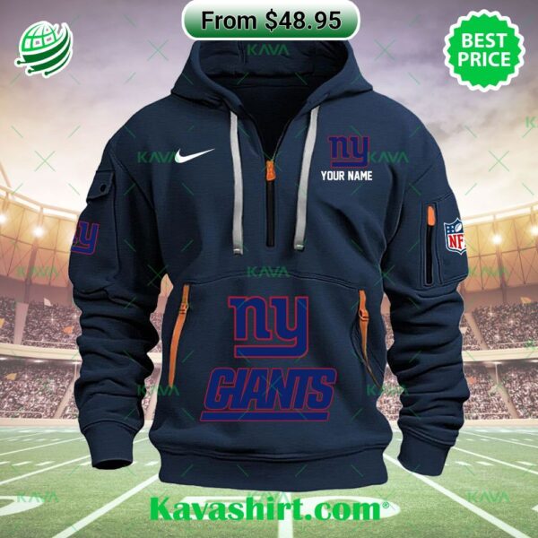 New York Giants Nike Custom Half Zip Heavy Hoodie