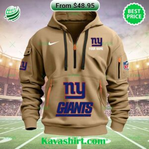 New York Giants Nike Custom Half Zip Heavy Hoodie