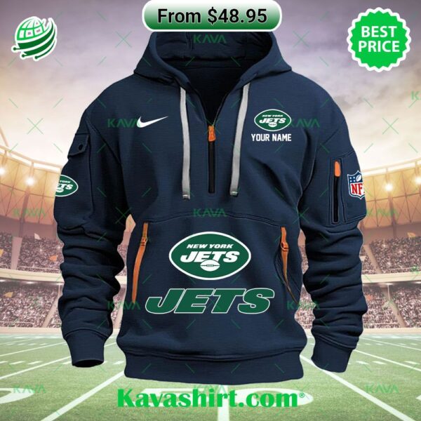 New York Jets Nike Custom Half Zip Heavy Hoodie