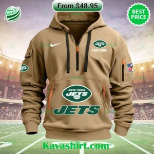 New York Jets Nike Custom Half Zip Heavy Hoodie