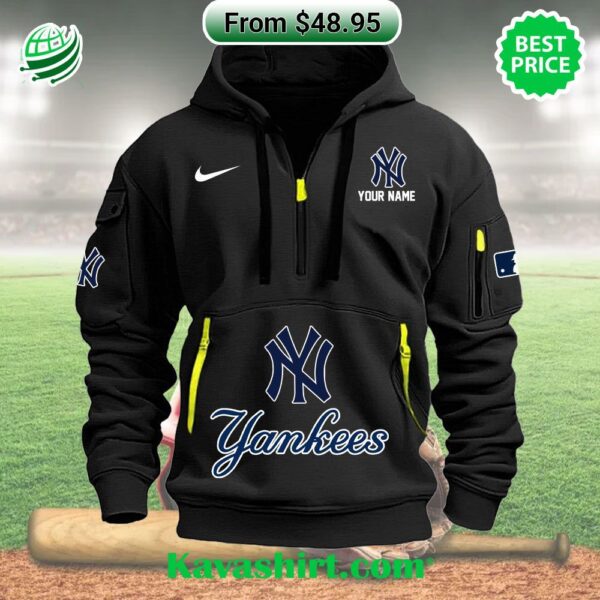 New York Yankees Custom Half Zip Heavy Hoodie