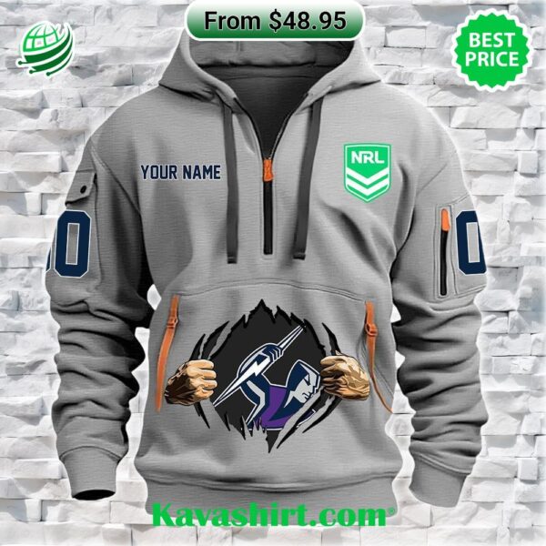 NRL Melbourne Storm Custom Half Zip Heavy Hoodie