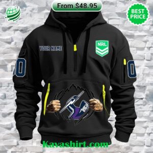 NRL Melbourne Storm Custom Half Zip Heavy Hoodie