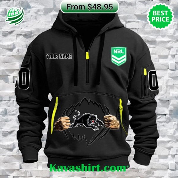 NRL Penrith Panthers Custom Half Zip Heavy Hoodie