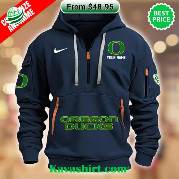 Oregon Duck Custom Half Zip Heavy Hoodie