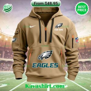 Philadelphia Eagles Nike Custom Half Zip Heavy Hoodie