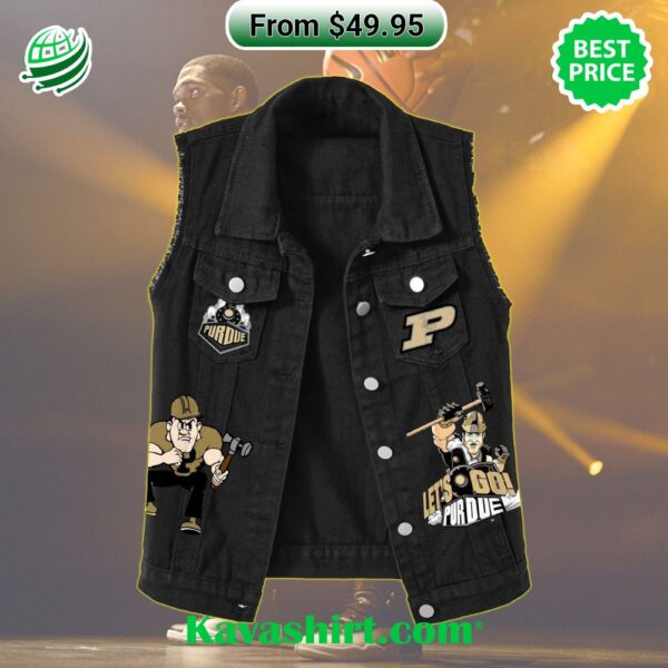 Purdue Boilermakers men’s basketball 2024 NCAA Men’s Final Four 2D Sleeveless Denim Jacket