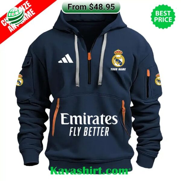 Real Madrid Custom Half Zip Heavy Hoodie