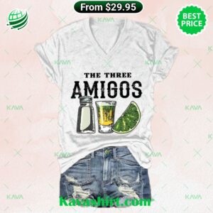 The Three Amigos Cinco De Mayo Tequila Salt And Lime Funny Drinking V-neck T-shirt