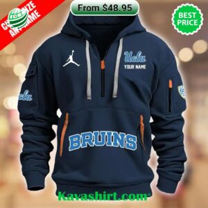 UCLA Bruins Custom Half Zip Heavy Hoodie