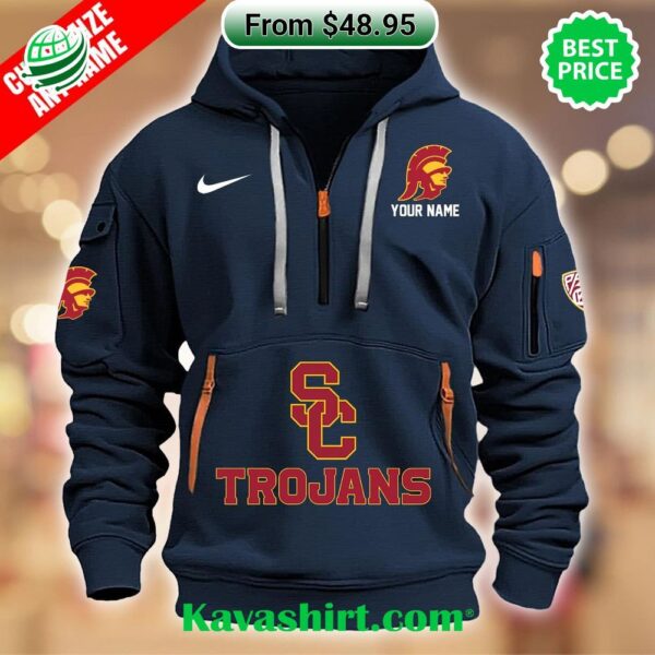 USC Trojans Custom Half Zip Heavy Hoodie