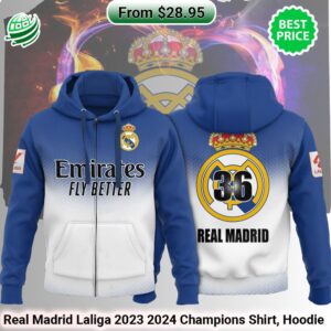 Real Madrid Laliga 2023 2024 Champions Shirt, Hoodie