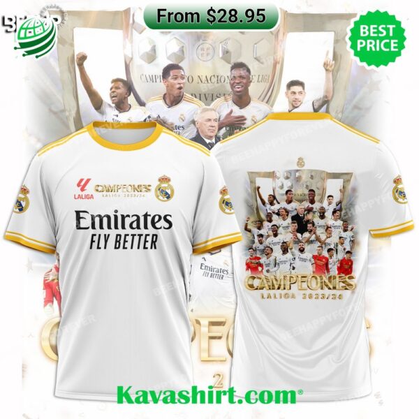 Real Madrid Laliga 2023 2024 Champions T-shirt, Hoodie