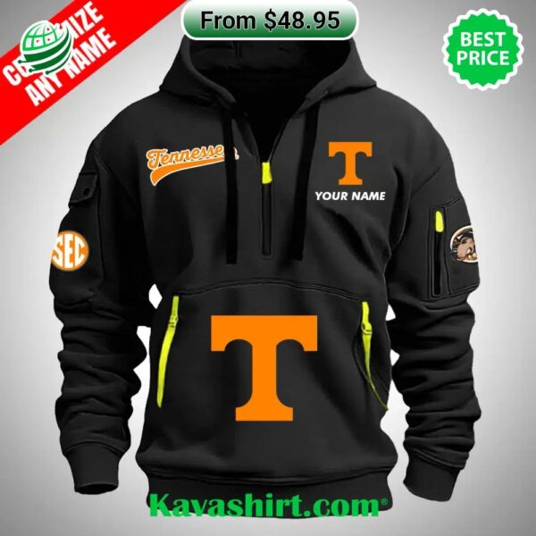 Tennessee Volunteers football Custom Half Zip Heavy Hoodie