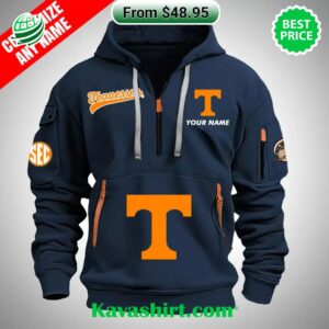 Tennessee Volunteers football Custom Half Zip Heavy Hoodie